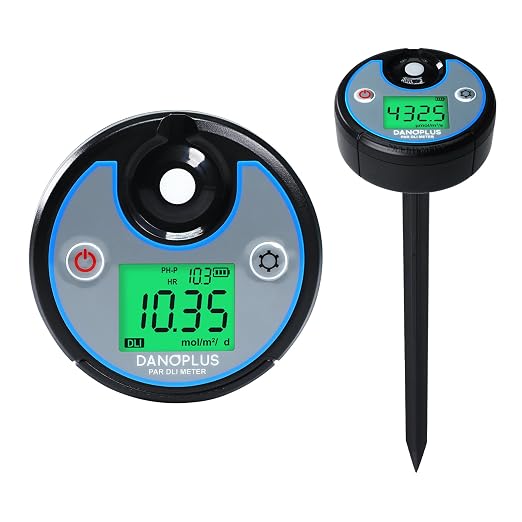 DLI Light Meter 2 in 1 PAR DLI Meter, 400-700nm Sunlight Meter Measure PPFD and DLI (Daily Light Integral), Record and Export 5 Years of Data, Light Measurement Tool for for Lawn, Garden, Plants