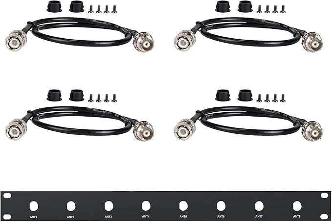 Phenyx Pro BNC Antenna Kit, Four BNC Connecting Cables 50cm/1.6FT for Front-Mounting Antennas, Compatible with Full-Rack Wireless Systems (ANTK-FR4A)