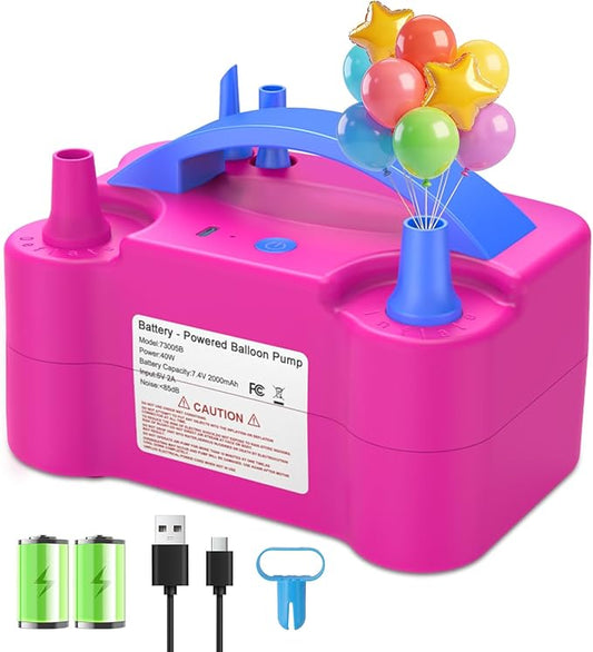 IDAODAN Electric Balloon Pump, Portable Electric Balloon Blower Machine Inflator Air Pump for Party Decorations