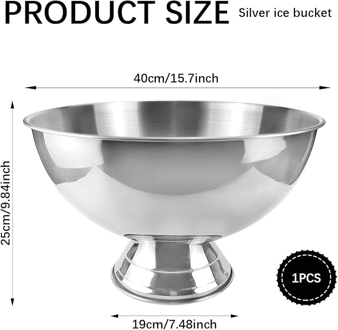 12L Insulated Stainless Steel Ice Bucket for Wine Champagne Beer Bottles - Champagne Bucket Cooler for Home Restaurant Hotel and Bar