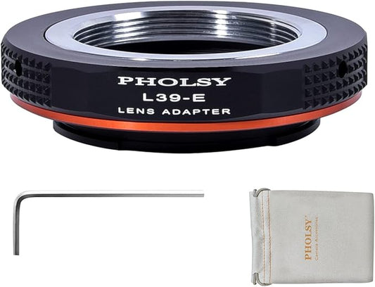 PHOLSY Lens Mount Adapter Compatible with Leica M39 L39 LTM 39mm Lens to E-Mount Camera Compatible with Sony a1, a9, a7S, a7R, a7C, a7, a6600, a6500, a6400, a6300, a6100, a6000, a5100, NEX-7/6/5
