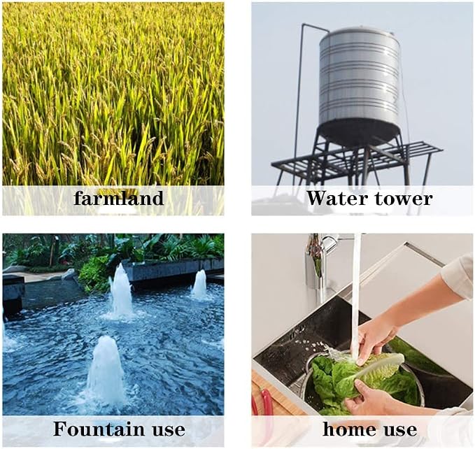 3 Inch Bore Deep Well Submersible Pump 110V 1/3HP Water Well Pump 157ft Head 18.5GPM Impeller Deep Well Pump with External Control Box for Water Tower Industrial Agricultural Irrigation Home Use
