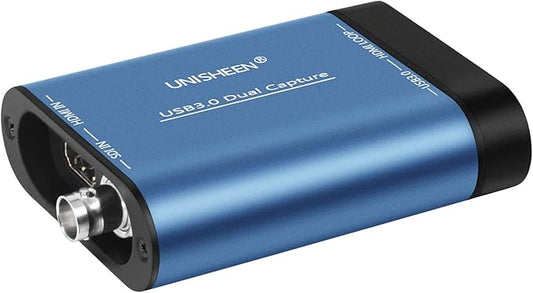 1080P Dual Input Capture Card - HDMI to USB 3.0 Video Capture Device, 60fps UVC YUV422 Plug and Play HD Video Grabber for Game Recording and Live Streaming - No Drivers Required