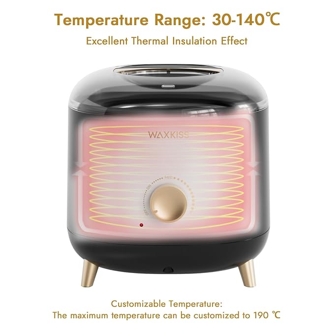 Large-Capacity Wax Warmer for Hair Removal – 1000 ml Wax Heater with Adjustable Temperature Control, Ideal for Salon & At-Home Use (Black)