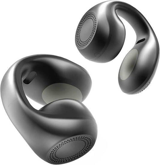 King Lucky Clip-On Earbuds,Comfort Air Cushion Open Ear Earbuds Wireless Bluetooth 5.4 Multipoint, Open Ear Headphones with Mic,Anti-Mistouch,45H Playtime,IP56 Waterproof for Sports,Small Ears&Sleep