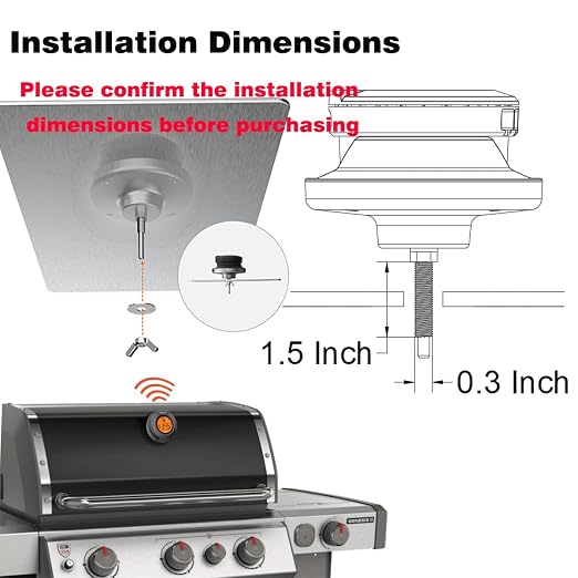 Digital Smoker Thermometer-Wireless Digital Grill Thermometer for Outside Grill-Big Green Egg Thermometer-with 2 Probes