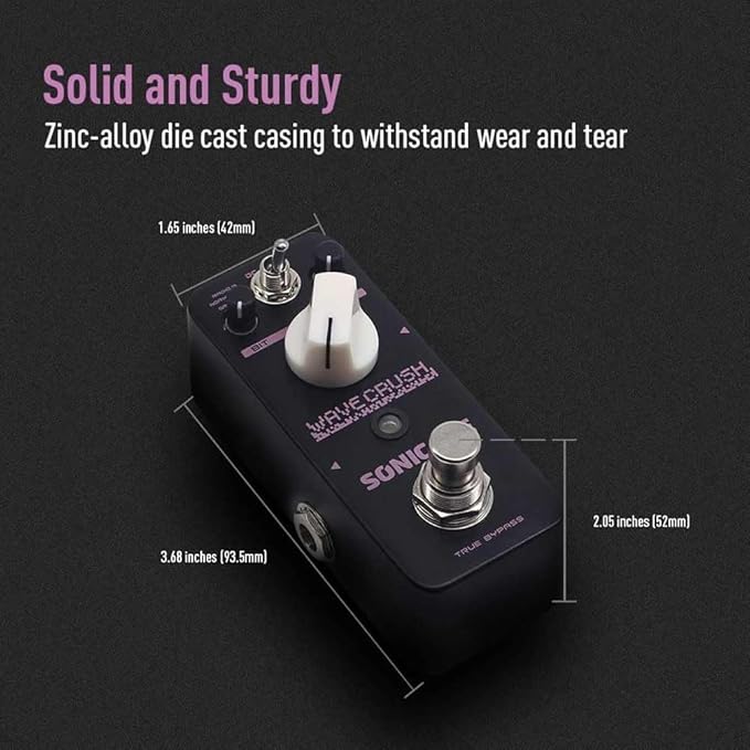 SONICAKE Bitcrusher Guitar Pedal Wave Crush Bitcrush Digital Bitcrusher Reducer Guitar Effects Pedal Synth Synthesizer LoFi True Bypass