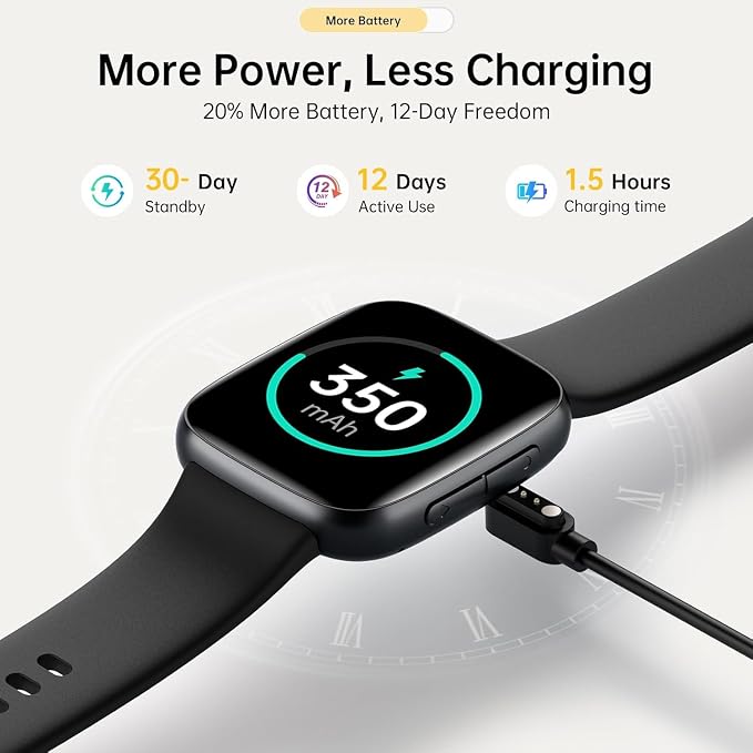 Quican Smart Watch for Women Men (2 Bands), 1.85" AMOLED Smartwatch for iPhone & Android Phones, Heart Rate/ SpO2/ Sleep Monitor, 3ATM Waterproof, Calls & Messages, 120+ Sports Modes Fitness Tracker