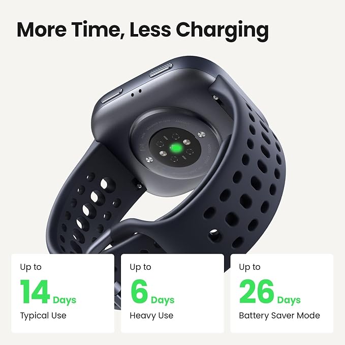Amazfit Bip 6 Smart Watch 46mm, 14 Day Battery, 1.97" AMOLED Display, GPS & Free Maps, AI, Bluetooth Call & Text, Health, Fitness & Sleep Tracker, 140+ Workout Modes, 5 ATM Water-Resistance, Red
