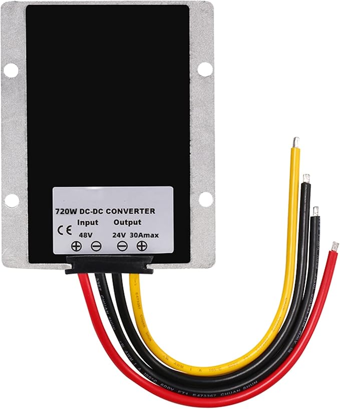 Voltage Reducer 36V 48V Step Down to 24V 30A 720W, Waterproof Big-Size DC Converter, High-Power Power Supply Module Buck Transformer for Golf Cart, Forklifts, Car