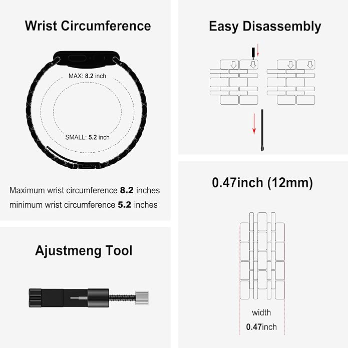 Slim Metal Band Compatible with Apple Watch Bands for Women, Series 11/10/9/8/7/6/5/4/3/2/1/SE, 46/42mm (S11/10), 45/44/42mm, 41/40/38mm Stainless Steel Bracelet
