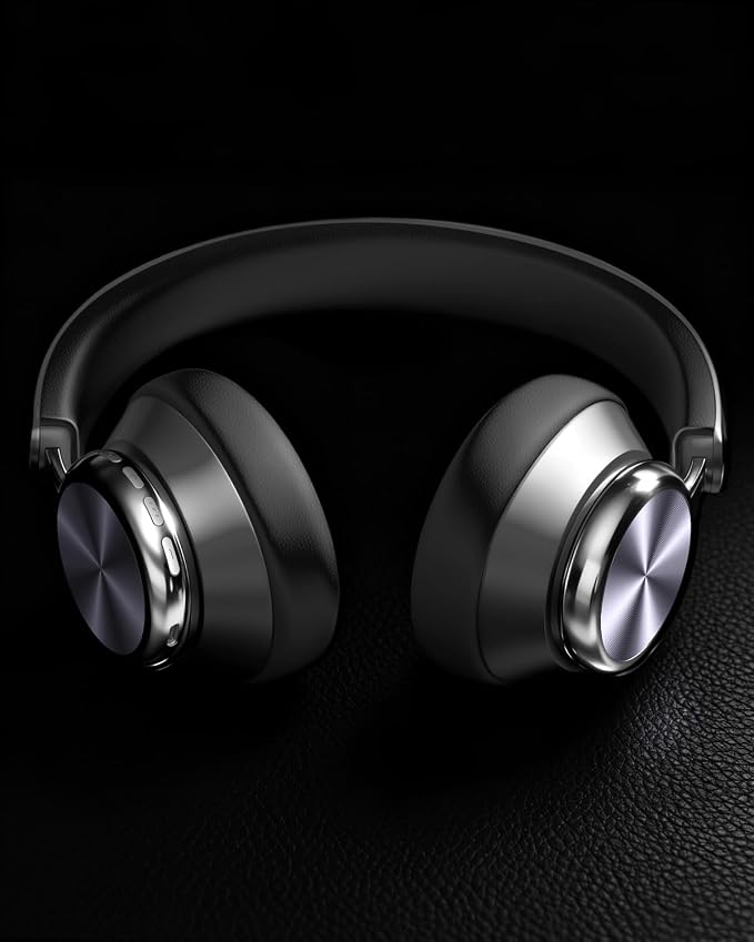 Wentronic Y03 Bluetooth Headphones Wireless Active Noise Cancelling Over Ear Headphones 48 Hours Playtime High Sound Quality 6 EQ Music Mode Headphones with Soft Ear Cushion - Grey