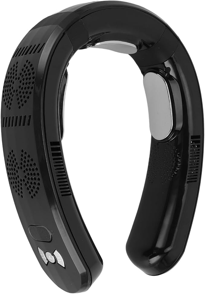 Haofy Rechargeable Bladeless Neck Fan, Portable Cooling Air Conditioner for Outdoor Work, Gym, Office, Travel, Lawn Trimming, Yard Work, 3 Heating Modes (Black)