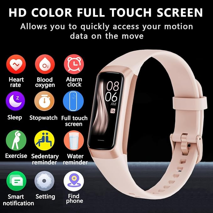 Fitness Tracker with Heart Rate/Blood Oxygen/Sleep Monitor, 20+ Sports Modes Smart Watches for Women/Men, Activity & Step Tracker Smart Watch for Android/iOS Phones