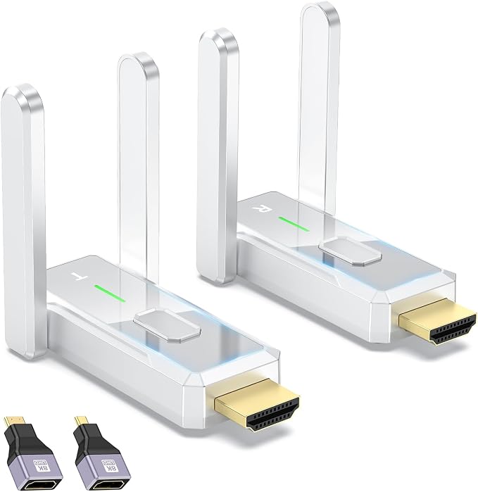 Wireless HDMI Transmitter and Receiver, Wireless HDMI Extender, Plug & Play | 4K Decode 1080P Output| Stream from PC/Laptop/Projector to Monitor/TV| 500FT Long Range| for Business/Conference/Home Theater