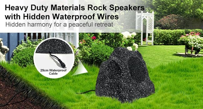STUDIOFINIX 6.5 Inches Bluetooth Rock Speakers Outdoor Waterproof Patio, 400W Powerful Bass & All Weather, for Backyard,Garden Pool,BBQ, Porch,Patio(Pair)