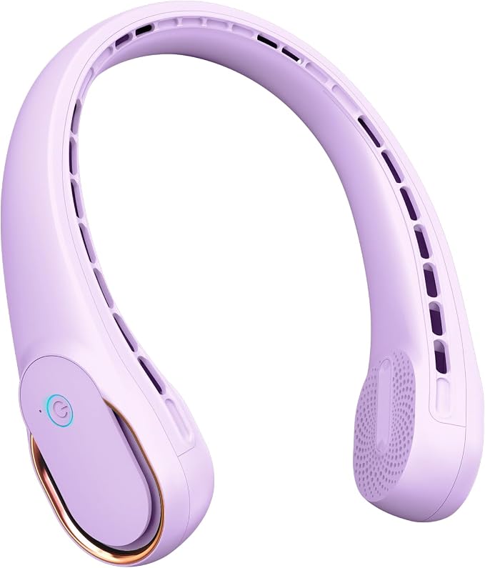 FrSara Neck Fan, Portable Personal Fan Strong Wind, 4000mAh, Air Volume,360° Cooling, No Hair Twisting, Air Volume On 2 Sides, Non-Slip, Quick Charge, Long Use Time, Gift for Women, Men, Birthday