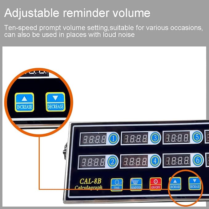 Kitchen Timer Commercial Restaurant Timer 6 Channel LED Digital Timers Loud Ring Alarm Cooking Reminder