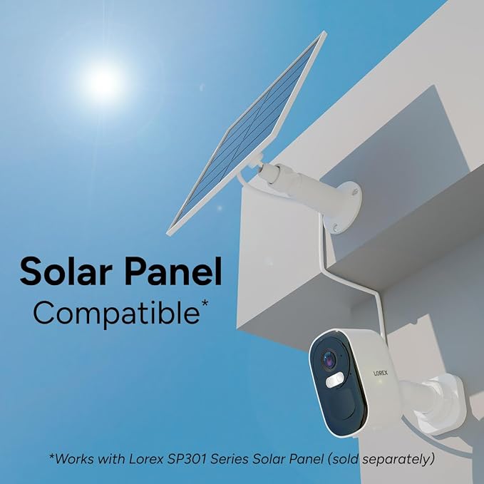 Lorex Connect 2K Wi-Fi Battery-Powered Spotlight Camera | New APP | Motion Detection | Color Night Vision | Flexible Storage: MircoSD (not Included) or Cloud | Versatile mounting | IP66 Weatherproof