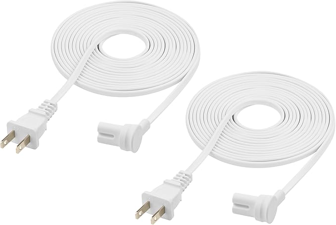 2-Pack - Extra Long Power Cords Compatible with Sonos Era 100 and Era 300 Speakers (25-Foot, White)