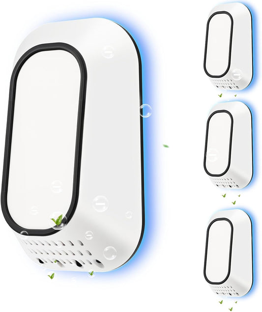Plug In Ionizer Air Purifier With 4 Negative Ion Output Heads,Small Air Freshener With Backlight,Quiet and Energy-Saving, Ideal Air Cleaners for Home,Bedroom,Office,Living Room and Pet Room(3)