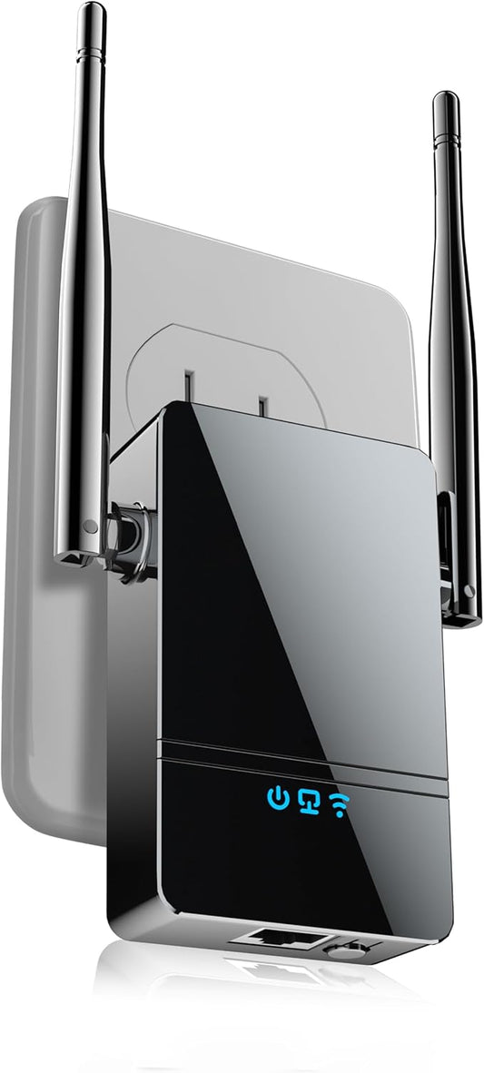 2026 WiFi Extender Signal Booster, New Gen Internet Booster for Home, 4X Faster, Covers up to 10,000 sq.ft, Wi-Fi Repeater with Ethernet Port, Wireless Long Range Amplifier, Easy Setup (Black)
