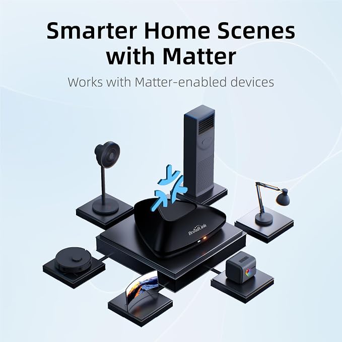 Broadlink RM MAX Smart Home Hub, Matter Compatible, Code Learning Wi-Fi & BLE Universal Remote for IR and RF Devices, Compatible with Alexa & Google Home