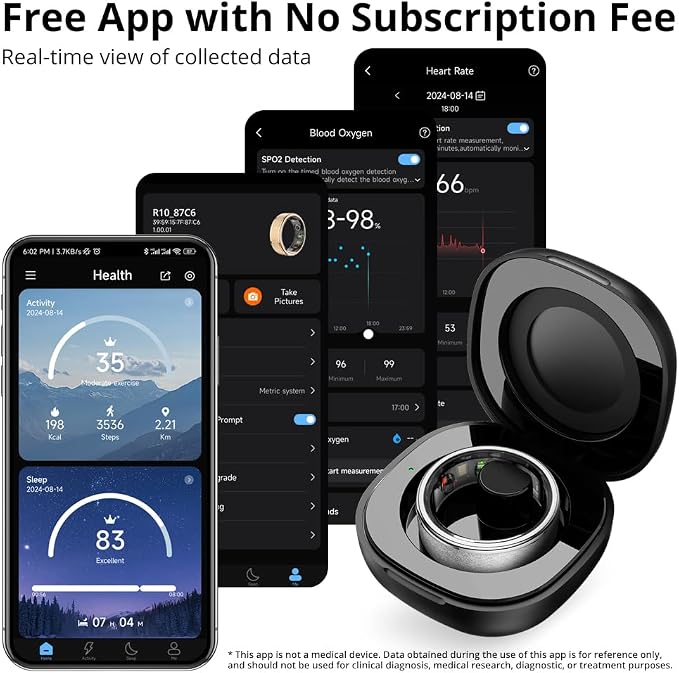 COLMI R10 Smart Ring, Smart Health Ring for Women, Features Heart Rate, Blood Oxygen, Sleep Monitoring, Pedometer, and Fitness Tracker, No Subscription Fee. (Silver, 9#)