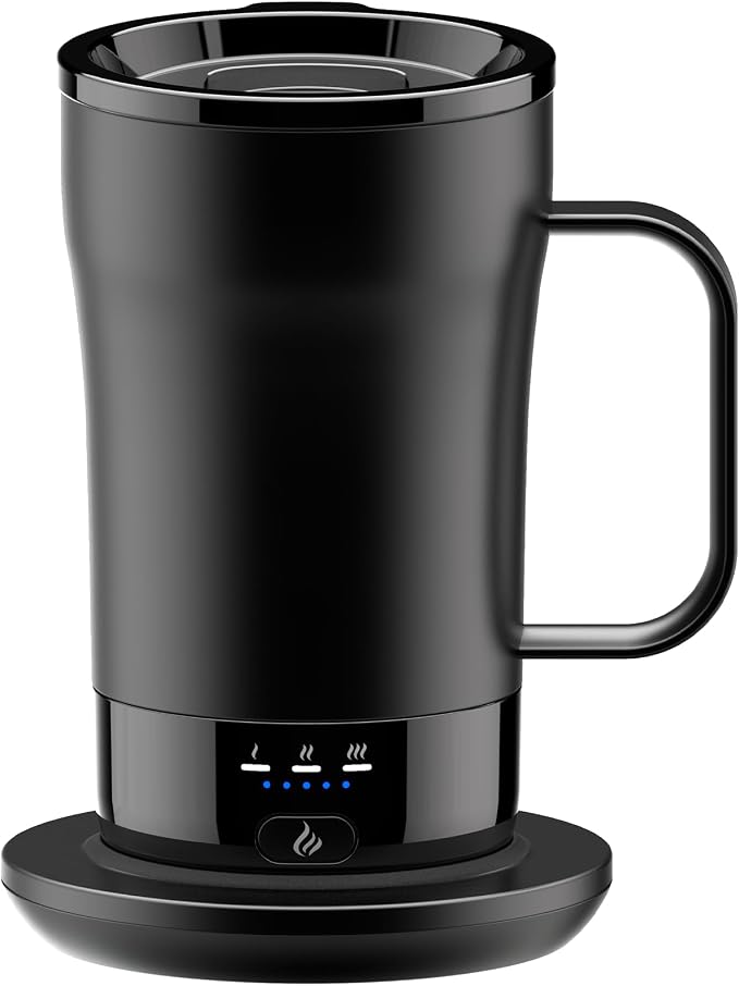 Self-Heating Coffee Mug, 14oz Heated Coffee Mug Rechargeable - Temperature Control Cup Keep Drinks Hot, Smart Cup Great Gift for Women & Slow Sippers