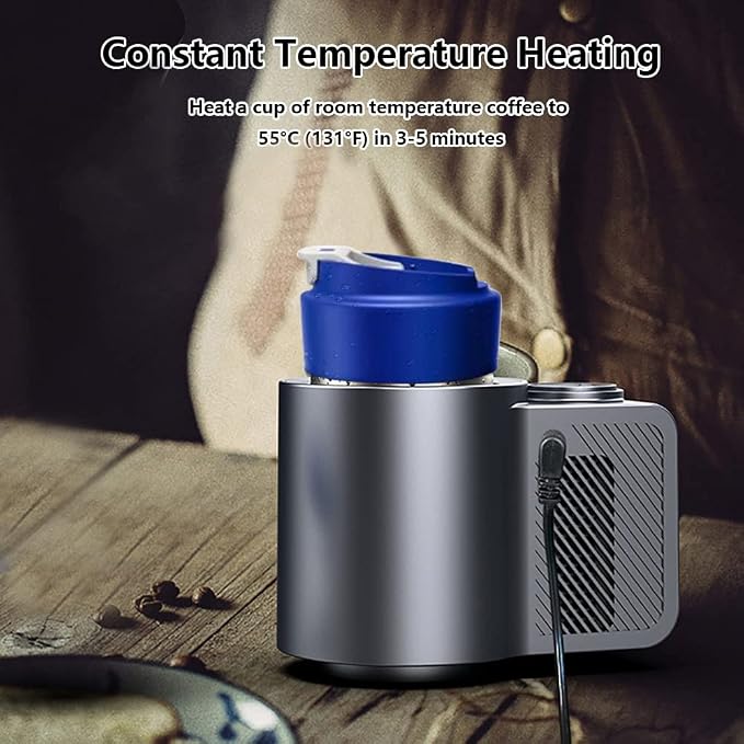 Riloer Portable Traveling Smart Coffee Travel Cup 11oz Capacity, Digital Display 32?-140? Cooling and Heating, Universal for 12V Vehicles, Smart Temperature Control Coffee Mug