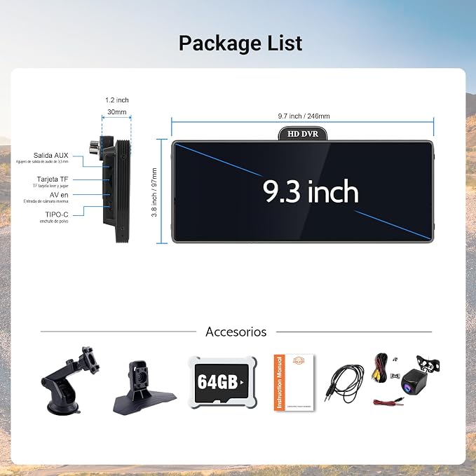 Haudio ‌10.26 Inch Wireless CarPlay & Android Auto Car Display with 1080P Dash Cam & Backup Camera All-in-One Smart Car Stereo Free 64GB SD Card