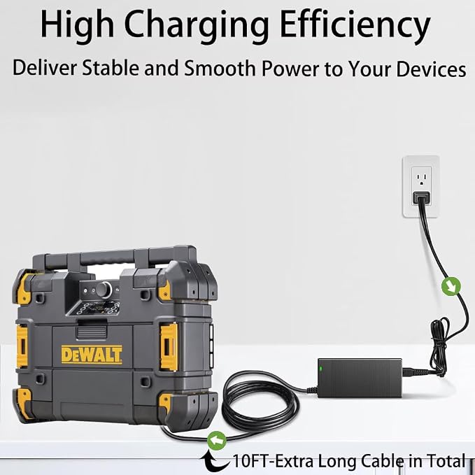 UL Listed 24V AC/DC Adapter Compatible with Dewalt DWST17510 DWST08810 DWST 17510 TSTAK Portable Bluetooth Radio 5140233-41 5140178-86 S048HU2400200 BQ60A-2402000-U Power Supply Cord Battery Charger