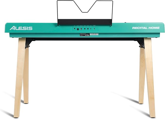 Alesis Recital Home Digital Piano with 88 Hammer Action Weighted Keys, Stand, Pedals and Lessons, Turquoise