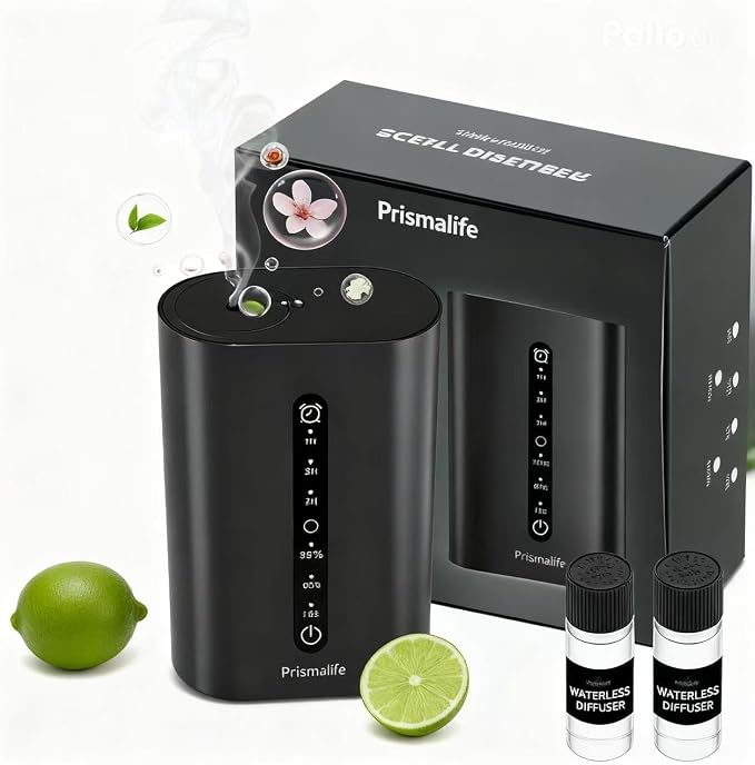 2026 Upgrade Smart Plug in Diffuser, Waterless Scent Diffusers for Home Cover Up to 800 Sq. Ft with 3 Mist Levels & Timers, Waterless Essential Oil Diffuser with RGB Lighting for Home, Office