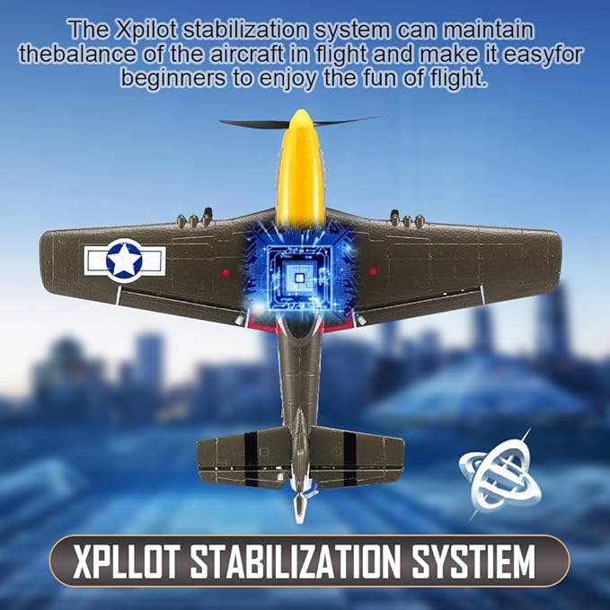 RC Plane 4 Channel Remote Control Airplane Ready to Fly P51D Mustang RC Airplane Easy Control for Beginners Adults