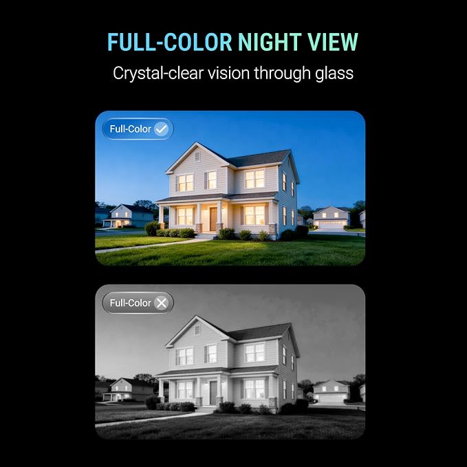 No Drill Window Security Camera, 2.5K 4MP Wireless/Wired WiFi Indoor/Outdoor Camera, Free AI Human/Vehicle/Pet Detection, 5000mAh Battery or Plug-in Power, Full Duplex Audio, 24/7 Recording