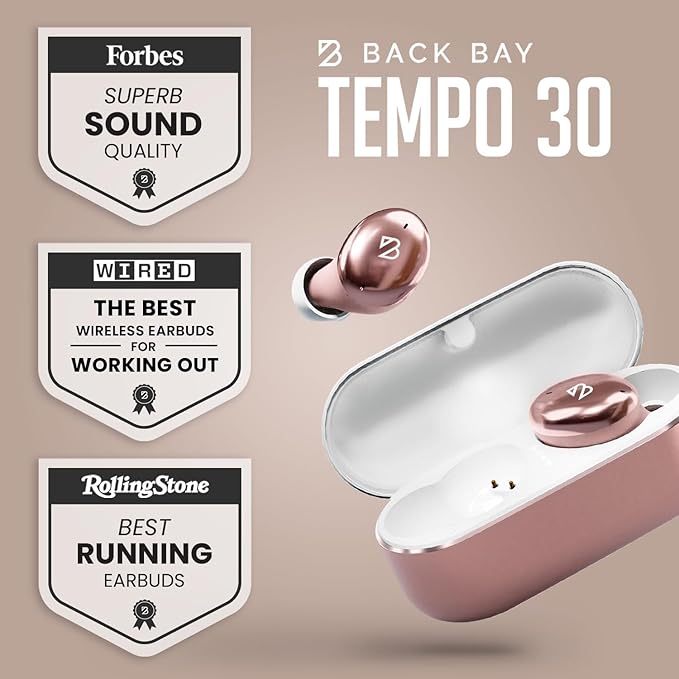 Back Bay Audio Wireless Earbuds for Small Ears, Award-Winning Sound w/Bass Mode, Durable Sweatproof Bluetooth Earbuds, Comfortable for All Ears