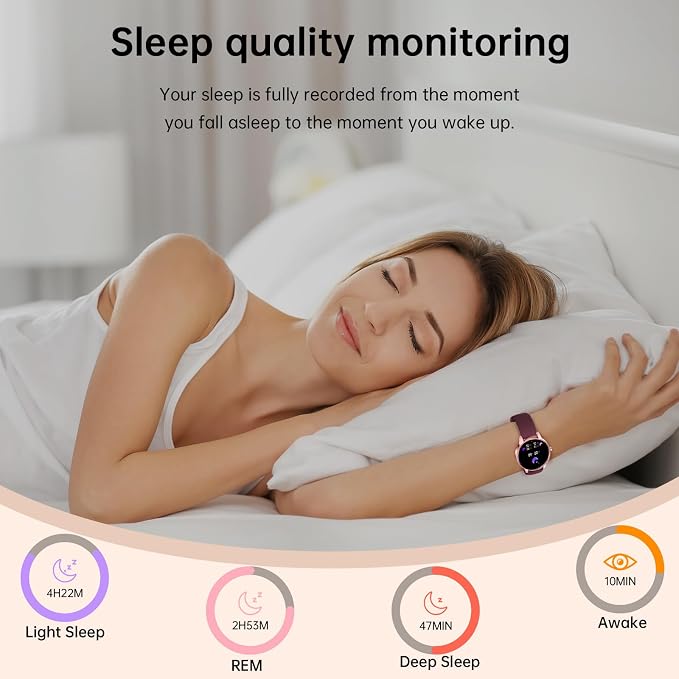 Smart Watches for Women(Answer/Make Calls), 1.27" HD Screen Fitness Tracker with Heart Rate/Sleep Monitor, 130+ Sport Modes IP68 Waterproof Activity Tracking, Smart watch for Android iOS, Purple-gold