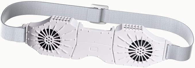Portable Waist Fan Rechargeable, Belt Clip On Cooling Device 8000 mAh Body Wearable Personal Under Shirt Fan that Blow Cold Air for Travel/Outdoor/Farm/Camping/Hiking/Fishing (white)