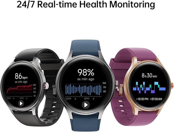 Woneligo Smart Watch,1.57inch AMOLED Touchscreen Fitness Watch for iPhone & Android,Heart Rate/Sp02/Sleep Monitor,110+ Sport Modes IP68 Waterproof Bluetooth Calls(Blue, 1.57)