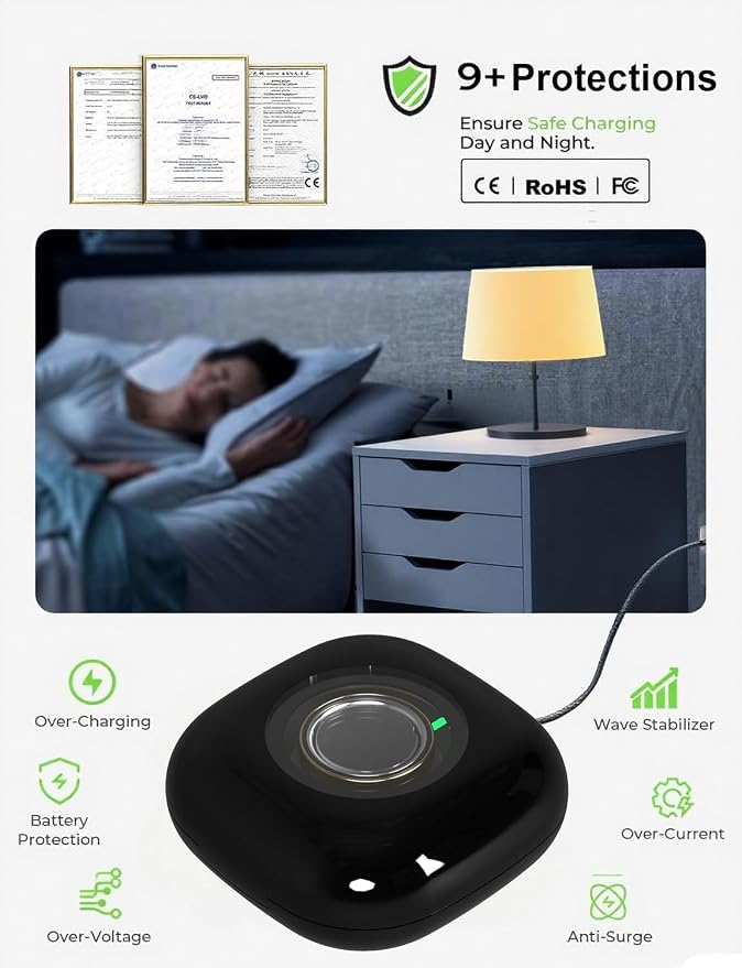 búsqueda Wireless Charging Case for Oura Ring 4 Charger, 2000mAh Portable Travel Charging Station Fits All-Sized Ring Gen 4, 30-Day Runtime (Official Charger NOT Included),Black