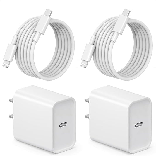 iPad Charger Fast Charging Apple MFi Certified 2-Pack 20W USB C Charger 6.6ft Lightning Cable for iPad 9th/8th/7th/6th/5th Generation, iPhone 14/13/12/11
