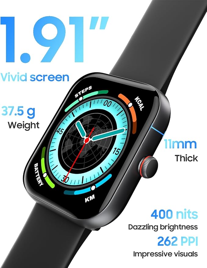 TOOBUR Smart Watch for Men Women, Alexa Built-in, Answer/Make Calls, 1.91" HD Screen Fitness Watch, IP68 Waterproof, 100 Sports, Heart Rate Monitor, Sleep Tracker, Smartwatch Compatible Android iOS