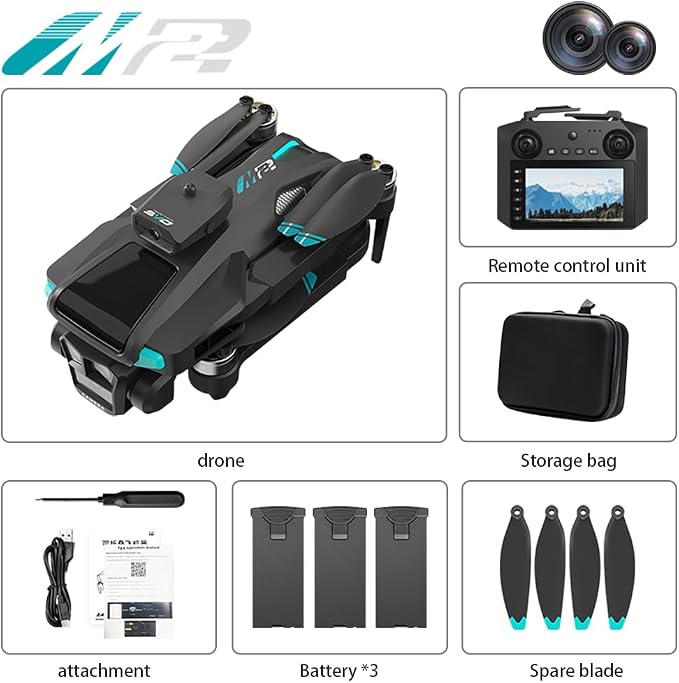 Drone For Adult,4.5" Screen,5G Remote Controller With Camera,6K HD Camera FPV Live Video,Altitude Hold Gesture Selfie One Key Take Off Landing 3D Flips Waypoint Fly Drone (3 Batteries)