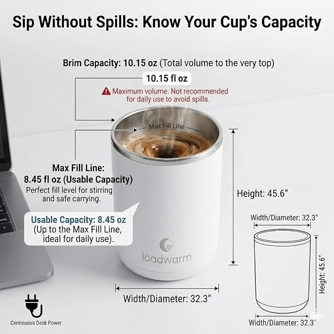 Self Heated Stirring Coffee Mug Set of 2, 10oz Cup with Warmer, RoseGreen | 3 temp settings, stainless steel interior, 8-hour auto shut-off, plug-in desk mug with Warmer gift set for office home