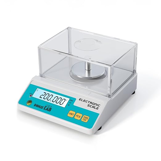 Lab Scale 500g, 0.001g High Precision Electronic Analytical Balance g/lb/oz/dw/ct/dr Laboratory Scientific Scale with Calibration Weight Dual Power Supply Jewelry Scale