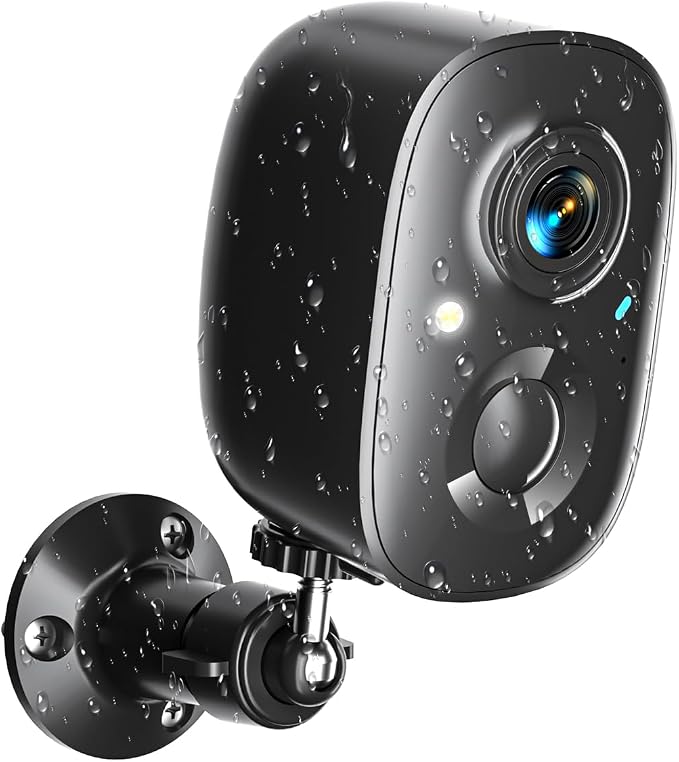 Security Cameras Wireless Outdoor 2K WiFi Wireless Camera Battery Powered for Home Security Indoor,AI Motion Detection,Color Night Vision,Spotlight,Siren Alarm
