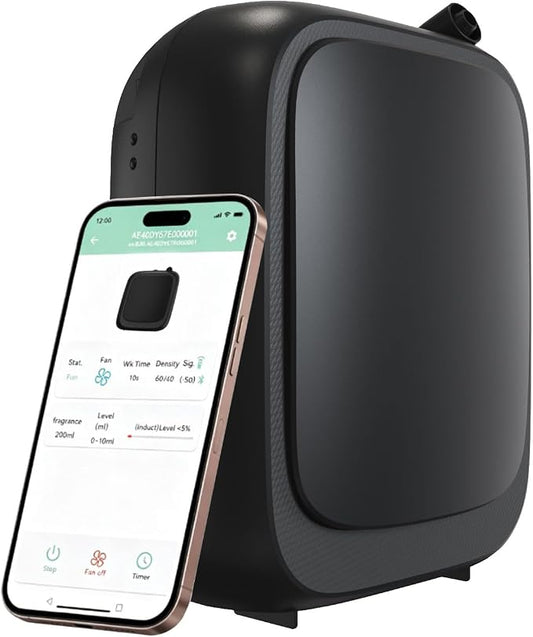 Essential Oil Diffuser for Large Room Hotel Waterless Aroma Diffuser for Home with Bluetooth App Cold Air Aroma Therapy Mist Diffuser Covers 3000 Sq Ft, Black
