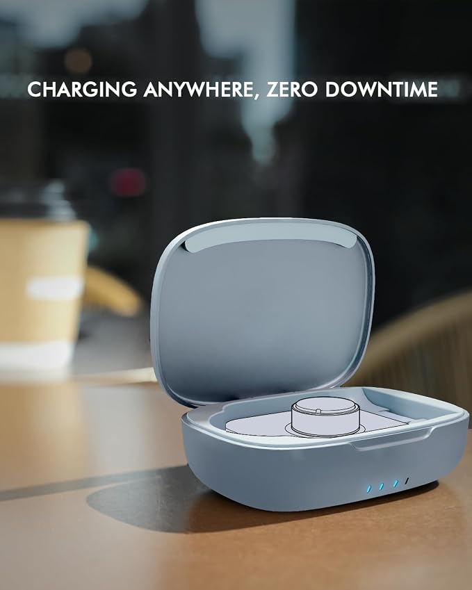 Doohoeek Updated Charging Case Compatible with Oura Ring 4 & 3 Charger, Wireless Power Station Fits Official Chargers & Fit All-Sized Rings Gen 4 & 3 1000mAh