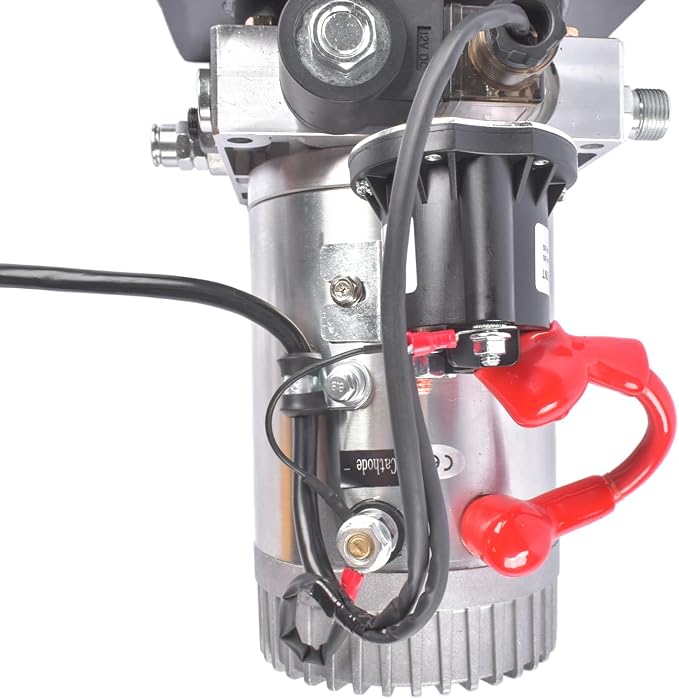 12V DC Hydraulic Pump Power Unit, 0.91 GPM Flow Rate, 8 Quart Metal Reservoir, Single Acting, 3200 PSI Max Pressure, SAE #6 Ports for Dump Trailers, Car Lifts, DIY Hydraulic Systems